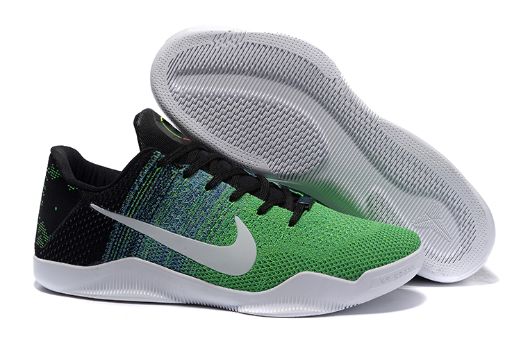 Nike Kobe 11 Flyknit Green Black Silver Shoes